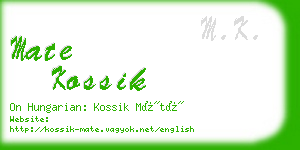 mate kossik business card